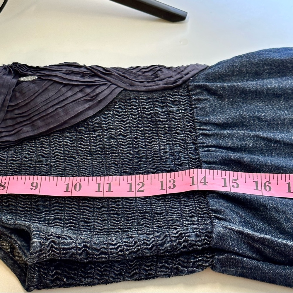 Calvin Klein Tank Denim Dress Dark Wash Elastic Bodice Large - Picture 13 of 16